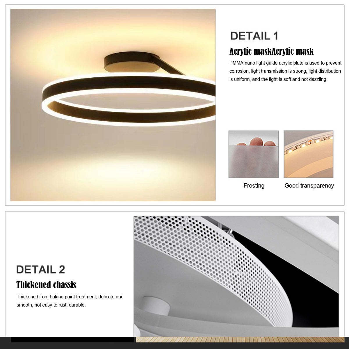Arisha Moderne Design Gouden LEDPlafondlampen Wit Zwart Metaal