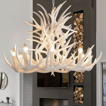 Silva Vintage Design LED Kroonluchter Kunsthars Zwart Woonkamer