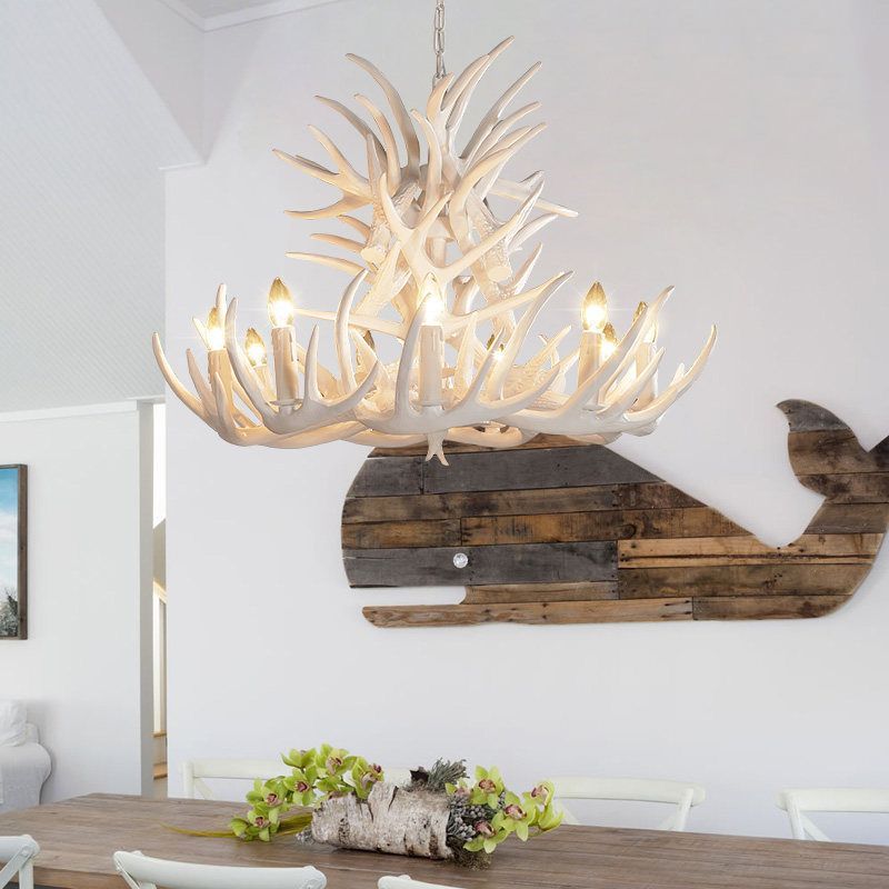 Silva Vintage Design LED Kroonluchter Kunsthars Zwart Woonkamer