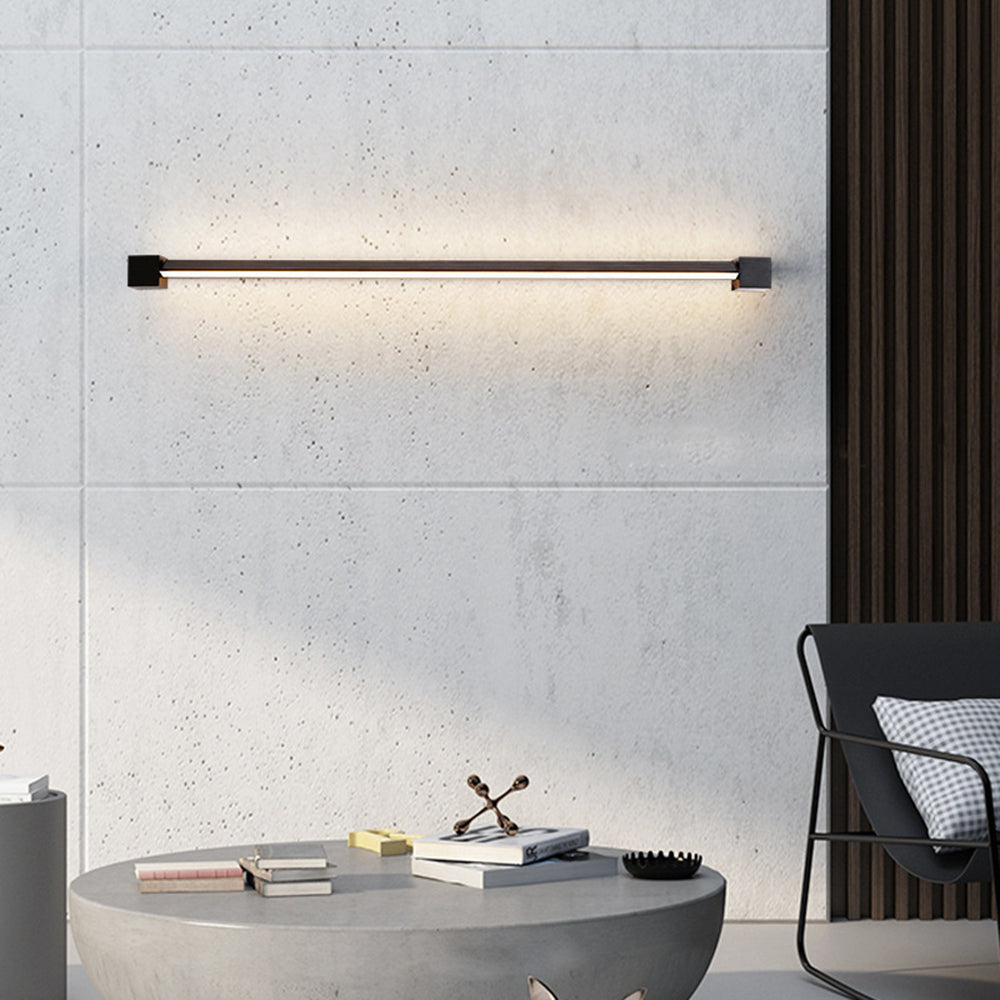 Edge Minimalistische Wandlamp Zwart Metaal/Glas Woonkamer