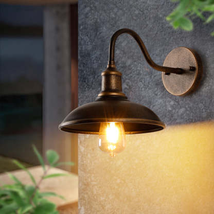Alessio Rustieke Komvormige mMetalen Wandlamp, Antiek Messing