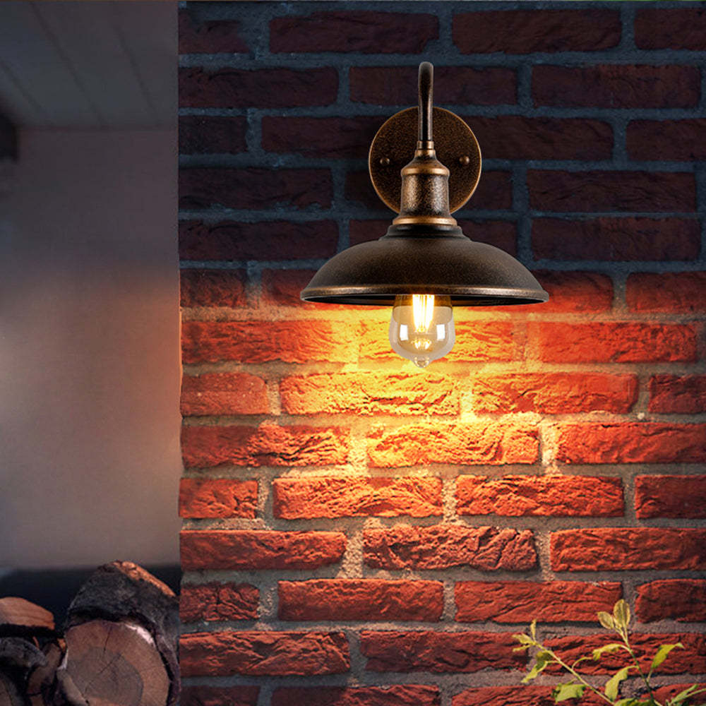 Alessio Rustieke Komvormige mMetalen Wandlamp, Antiek Messing