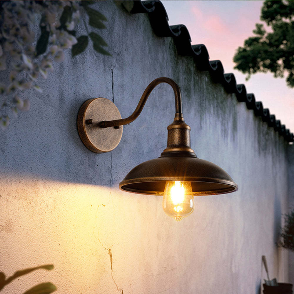 Alessio Rustieke Komvormige mMetalen Wandlamp, Antiek Messing
