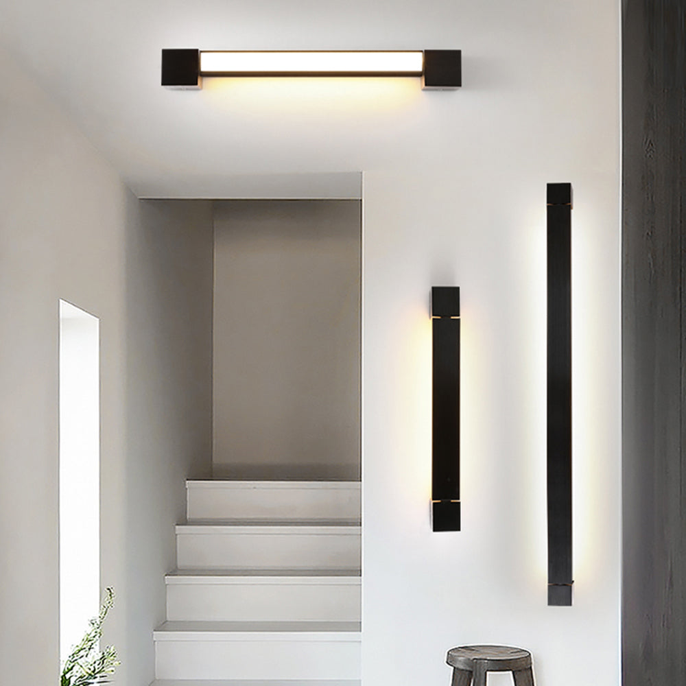 Edge Minimalistische Wandlamp Zwart Metaal/Glas Woonkamer