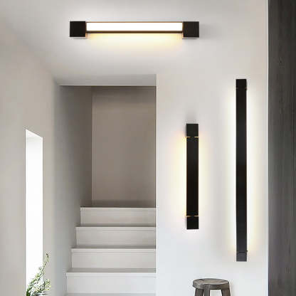 Edge Minimalistische Wandlamp Zwart Metaal/Glas Woonkamer