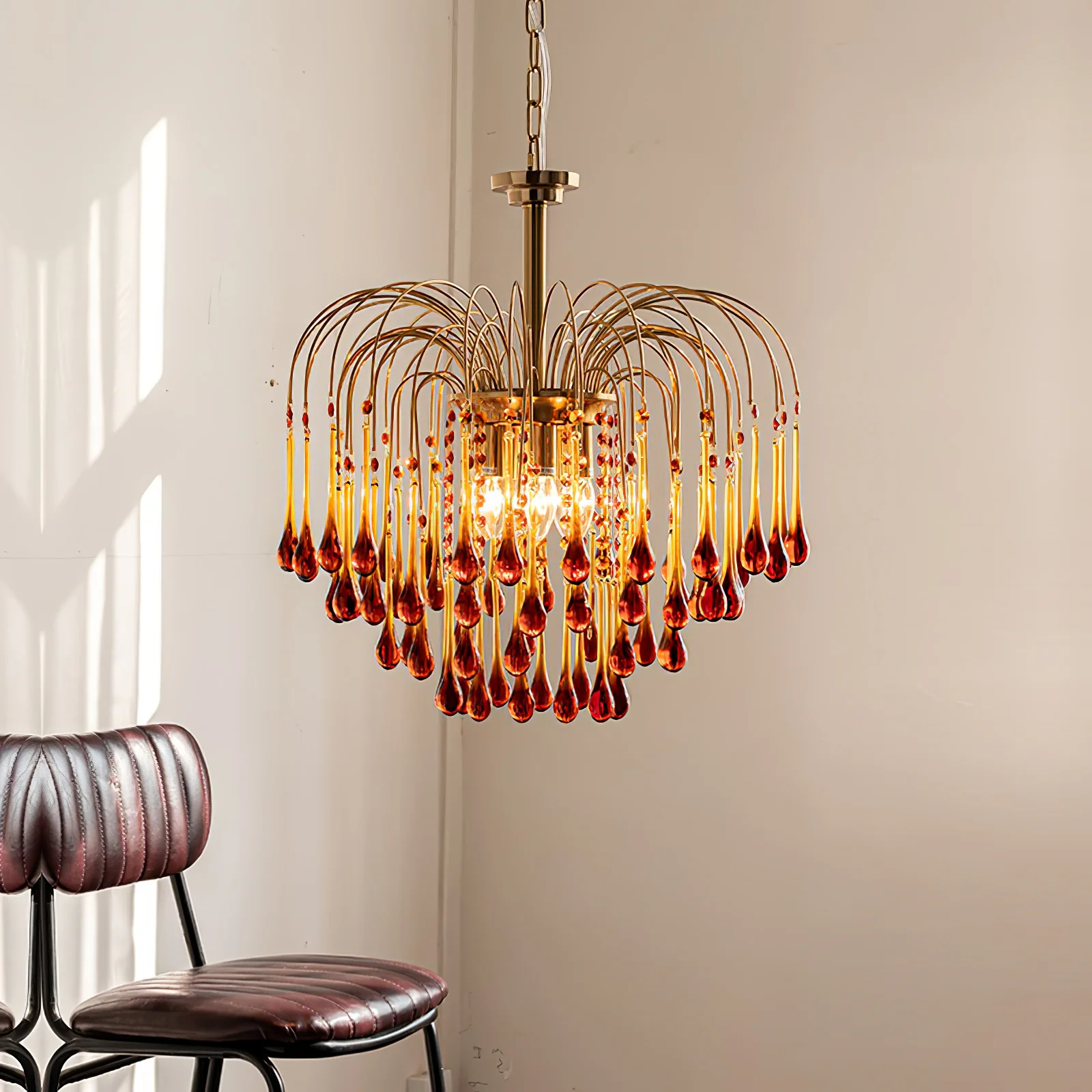 Marilyn Vintage Metal Crystal Glass Pendant Light Bedroom Living Room