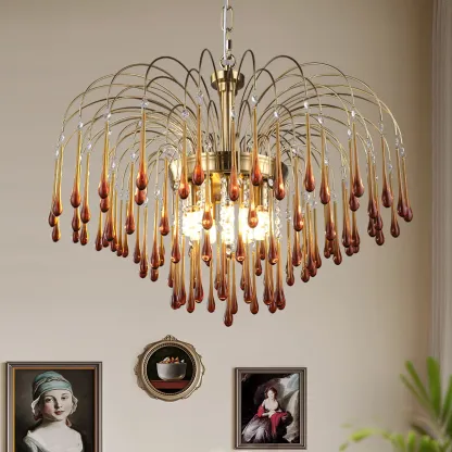 Marilyn Vintage Metal Crystal Glass Pendant Light Bedroom Living Room