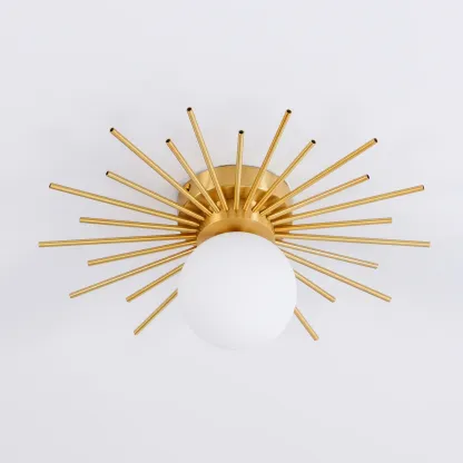 Lowry Vintage Classical Sun Brass Ceiling Light Bedroom Hallway