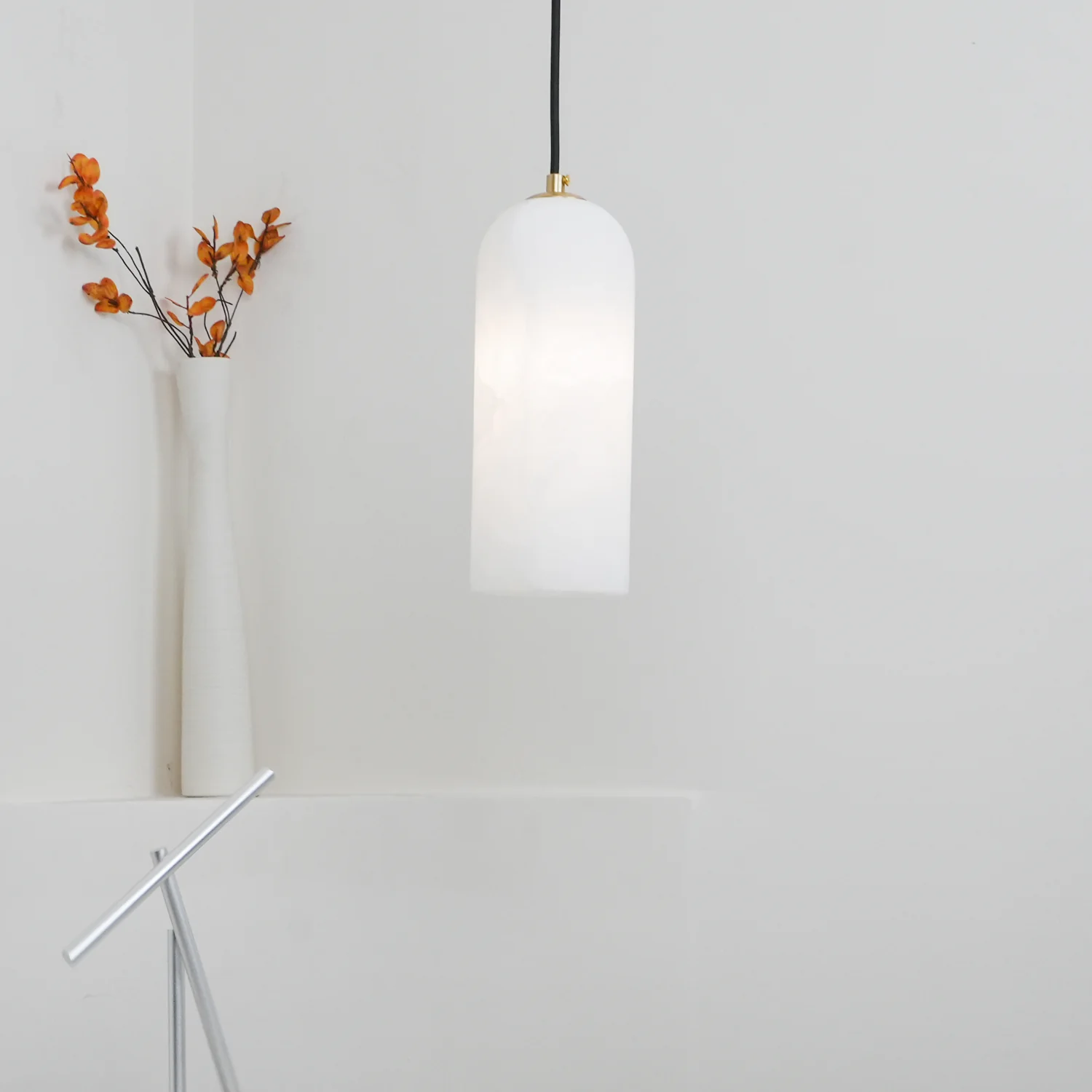 Jade Minimalism Metal Alabaster Pendant Light Bedroom Living Room