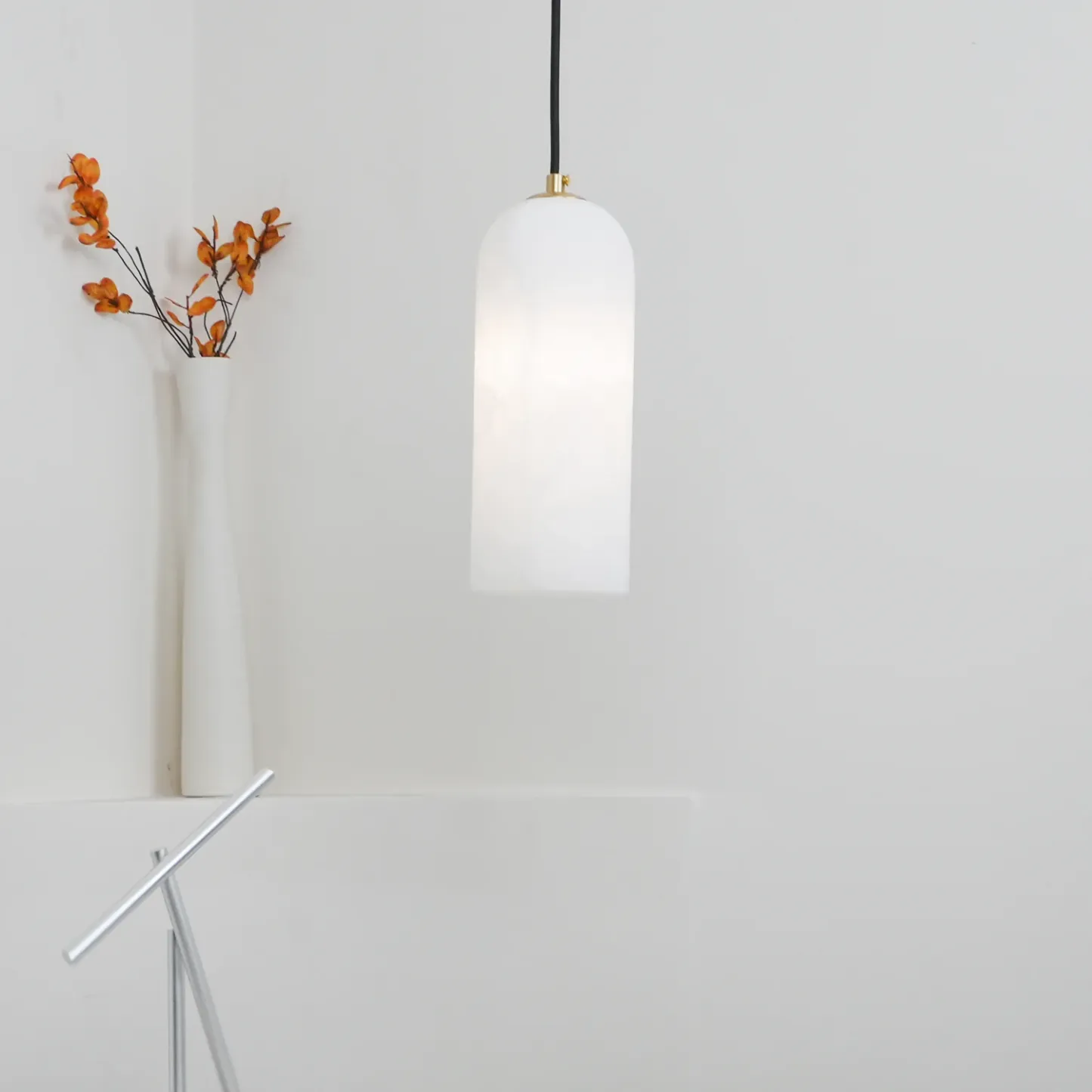 Jade Minimalism Metal Alabaster Pendant Light Bedroom Living Room