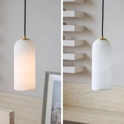 Jade Minimalism Metal Alabaster Pendant Light Bedroom Living Room