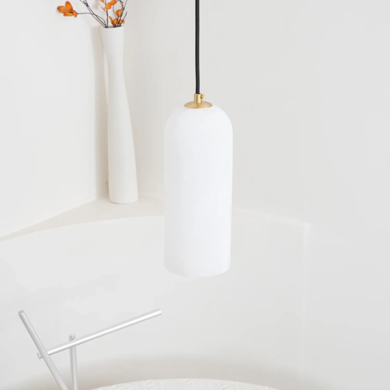 Jade Minimalism Metal Alabaster Pendant Light Bedroom Living Room