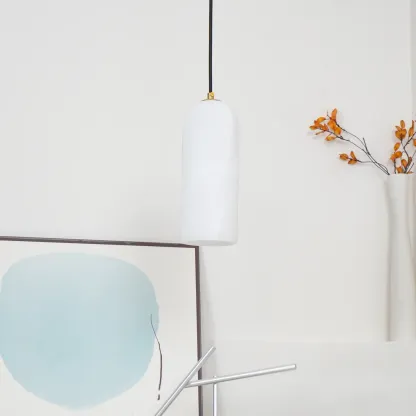 Jade Minimalism Metal Alabaster Pendant Light Bedroom Living Room