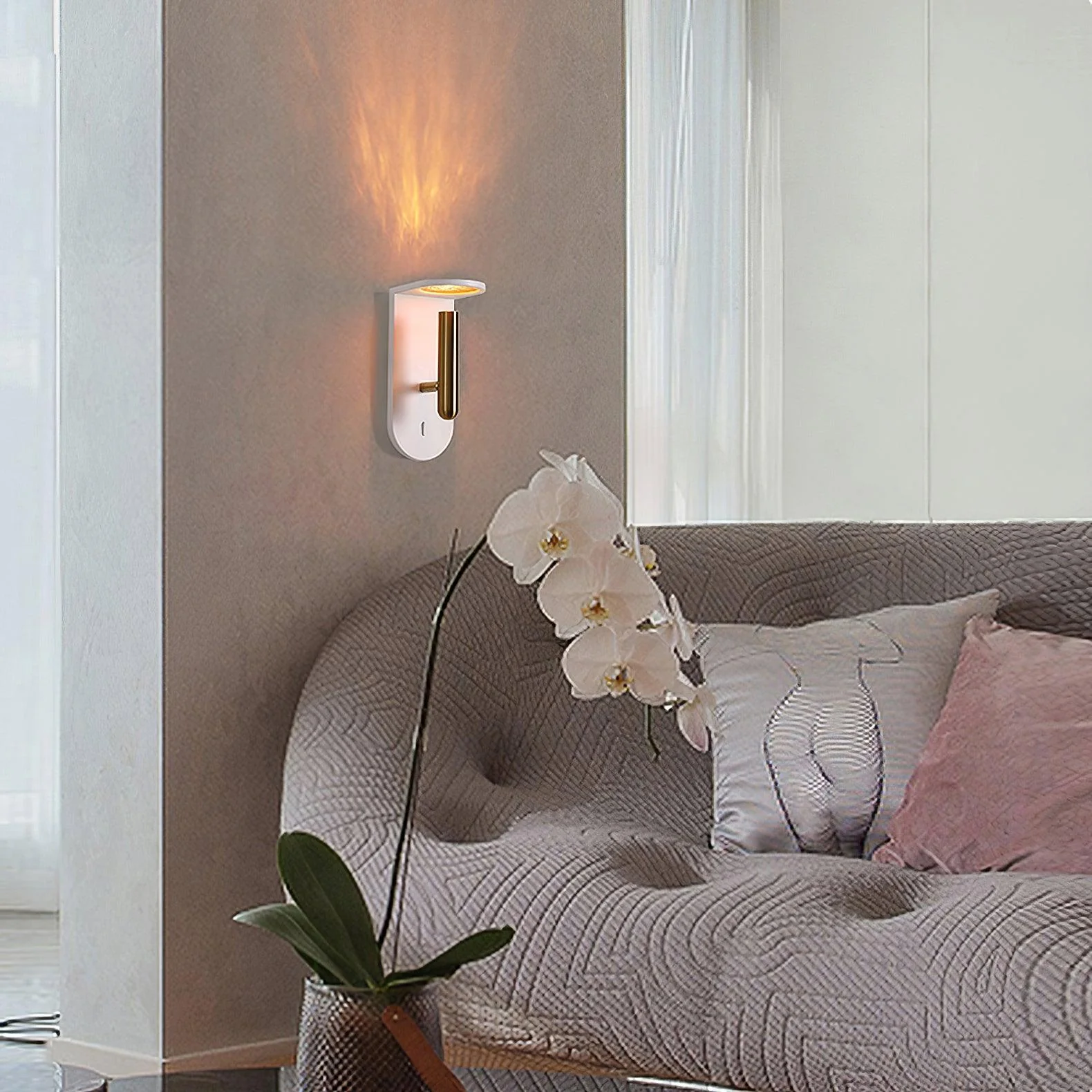 Edge Minimalisme Acryl Metaal Zwarte Witte Wandlamp Eetkamer Slaapkamer