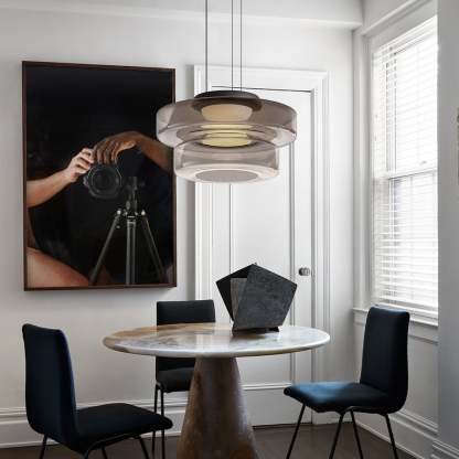 Hailie Modern Keuken Eiland Glas Hanglampen Woonkamer