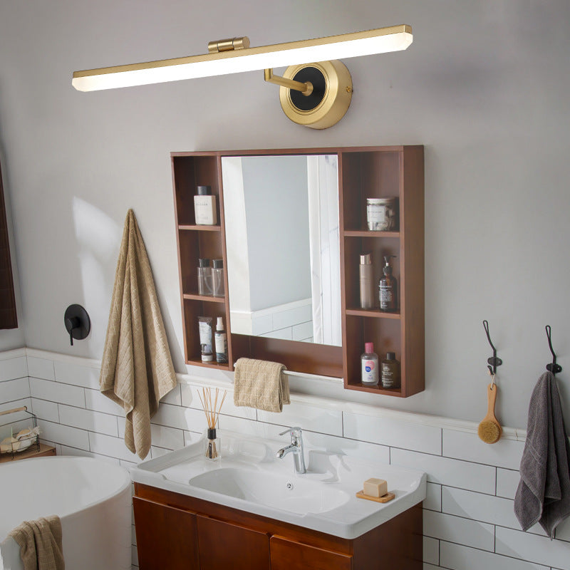 Leigh Lineair Retro LED Wandlamp Goud Metaal Badkamer Slaapkamer