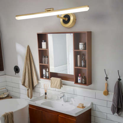 Leigh Lineair Retro LED Wandlamp Goud Metaal Badkamer Slaapkamer