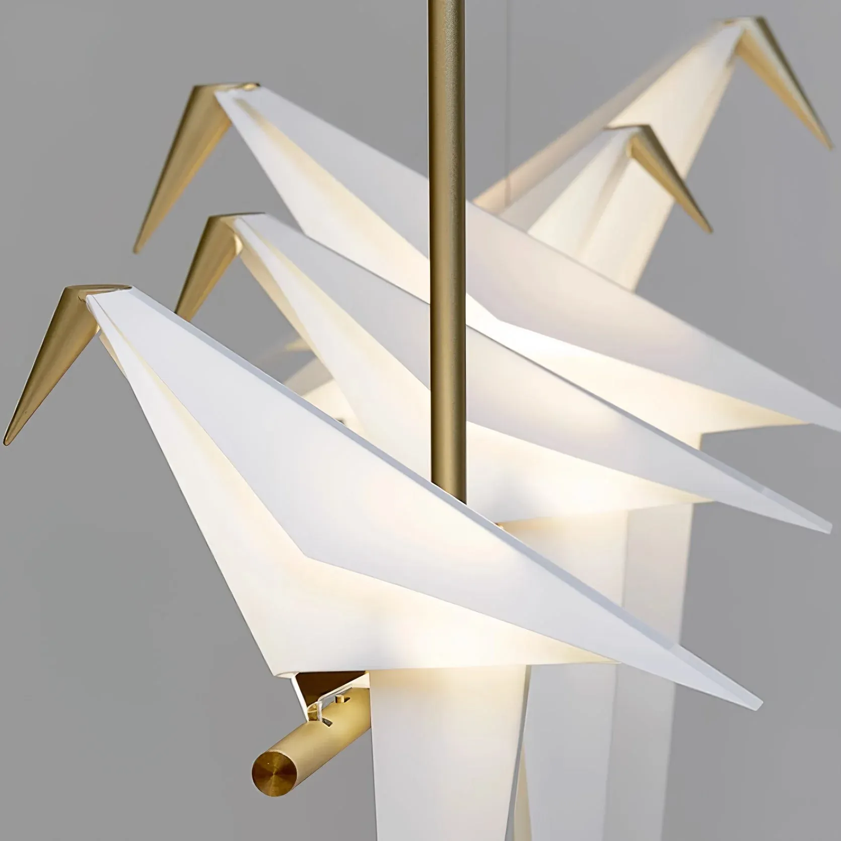 Orr Natural Acrylic Metal Gold Pendant Light Bedroom Living Room
