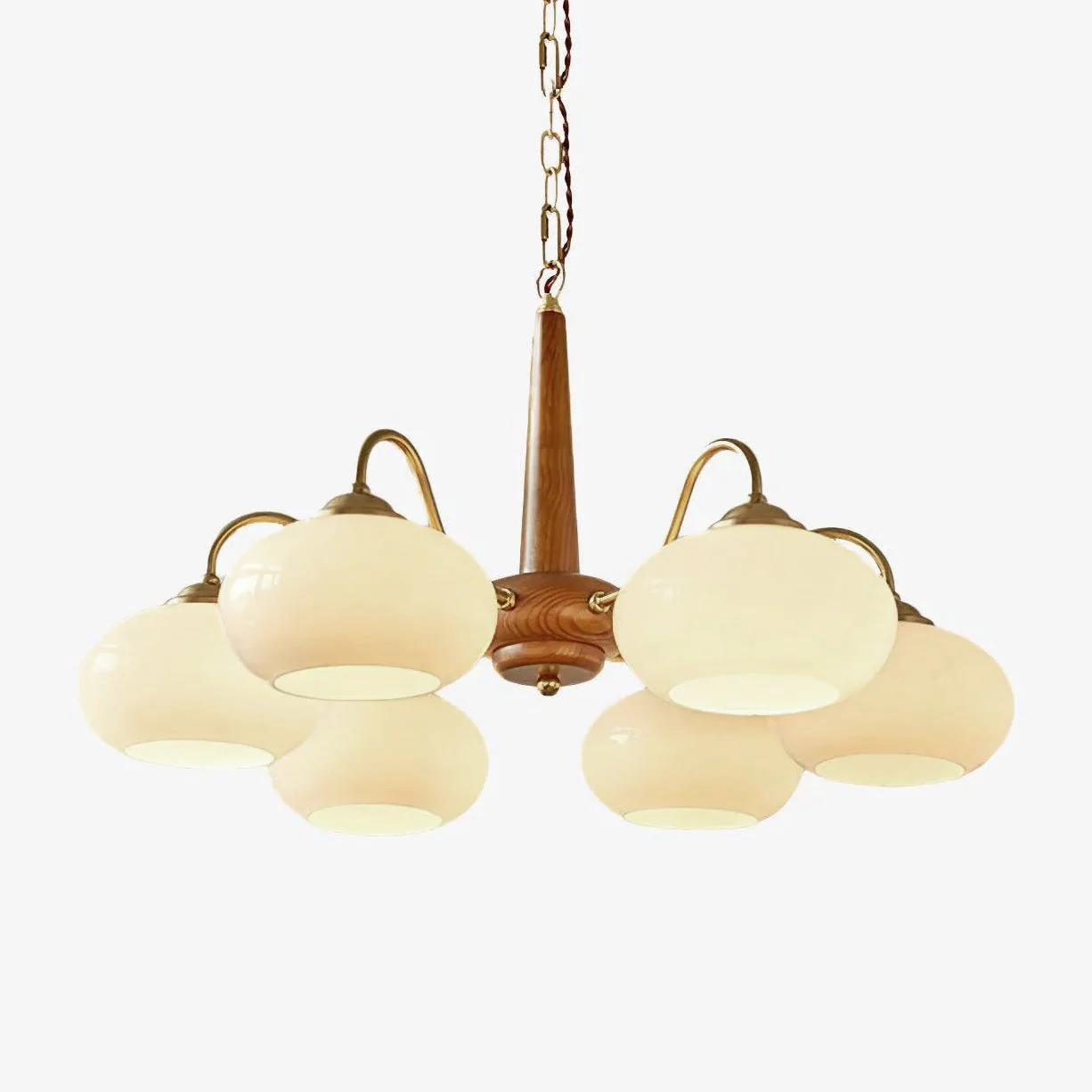 Valentina Vintage Wood Glass Chandelier Shades Living Dining Room