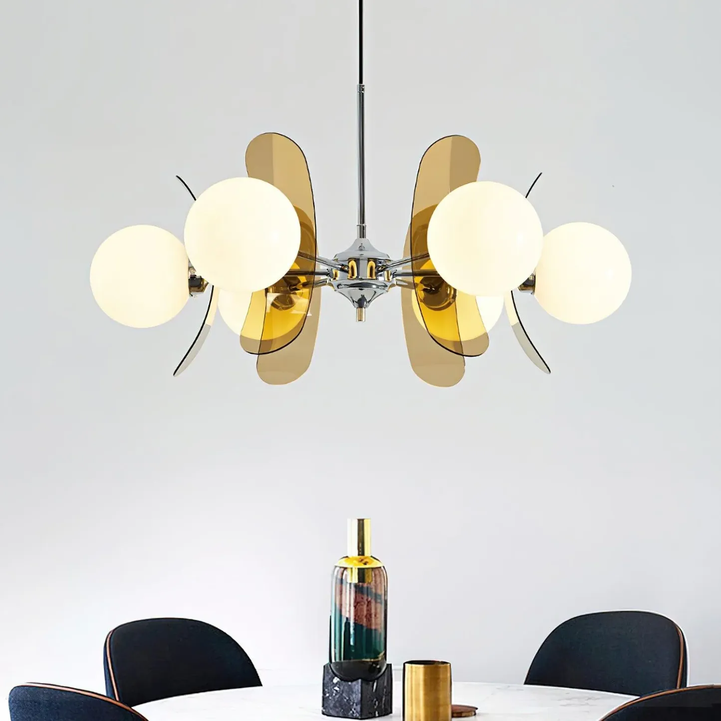 Valentina Modern Metal Glass Pendant Light Bedroom Living Room