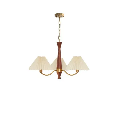 Valentina Vintage Pleated Fabric Chandelier Shades  Living Dining Room