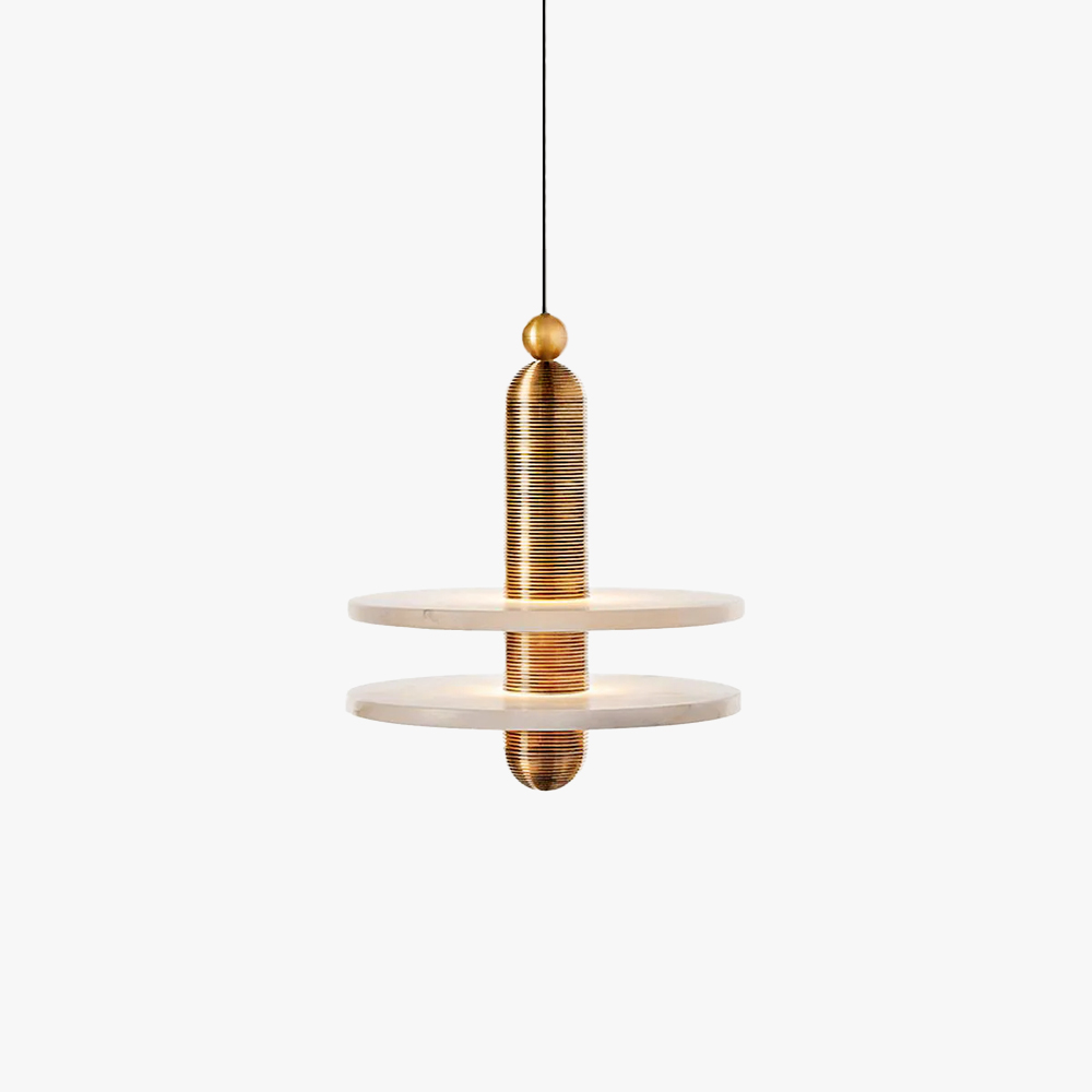 Valentina Modern Comet Round Metal Alabaster Pendant Light Dining Bathroom