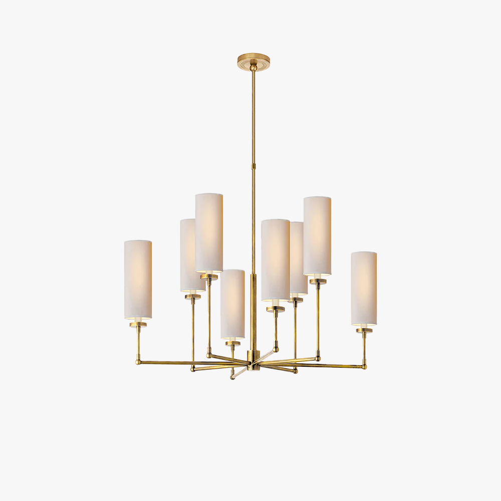 Alessio Modern Classical Brass Fabric Chandelier Shades Living Dining Room