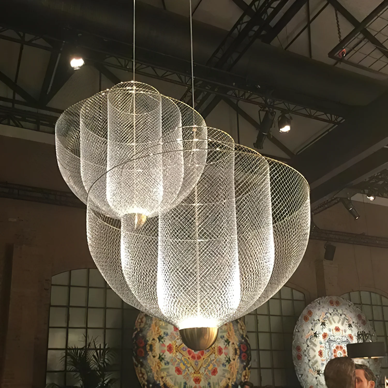 Alessio Unusual Metal Chrome Gold Pendant Light Bedroom Living Room