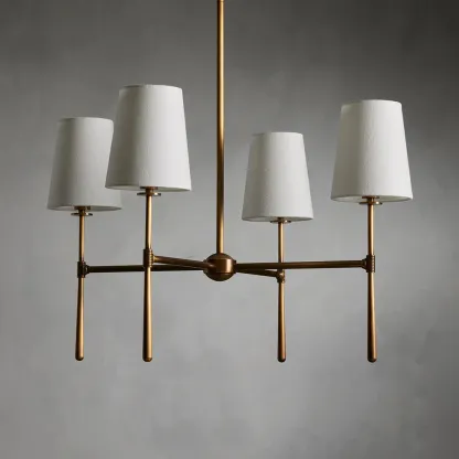Alessio Vintage Classical Brass Fabric Pendant Light Shades Living Dining Room