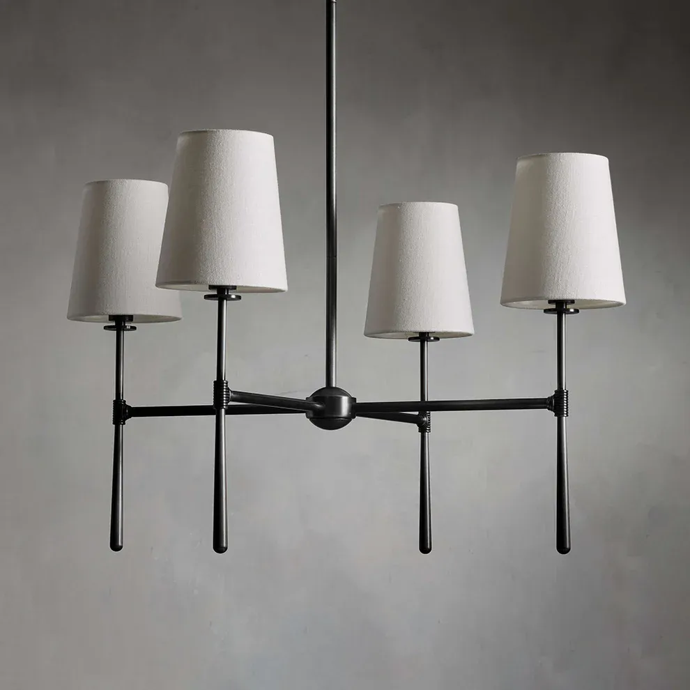 Alessio Vintage Classical Brass Fabric Pendant Light Shades Living Dining Room