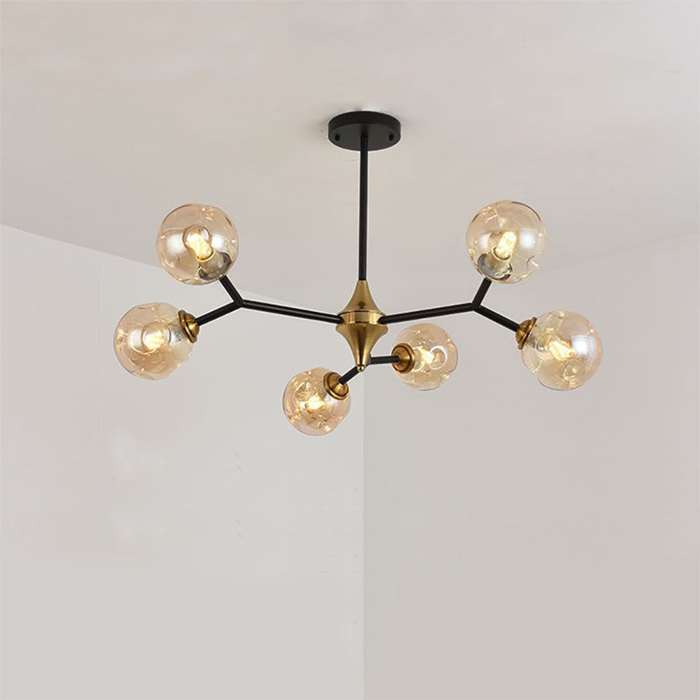 ValentinaModerne Design LED Art Deco Kroonluchter Glazen Bellen Amber Metaal/Glas Woonkamer/Slaapkamer