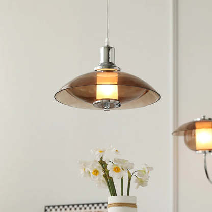 Cairns Modern Rond LED Hanglampen Bruin Glas Woonkamer