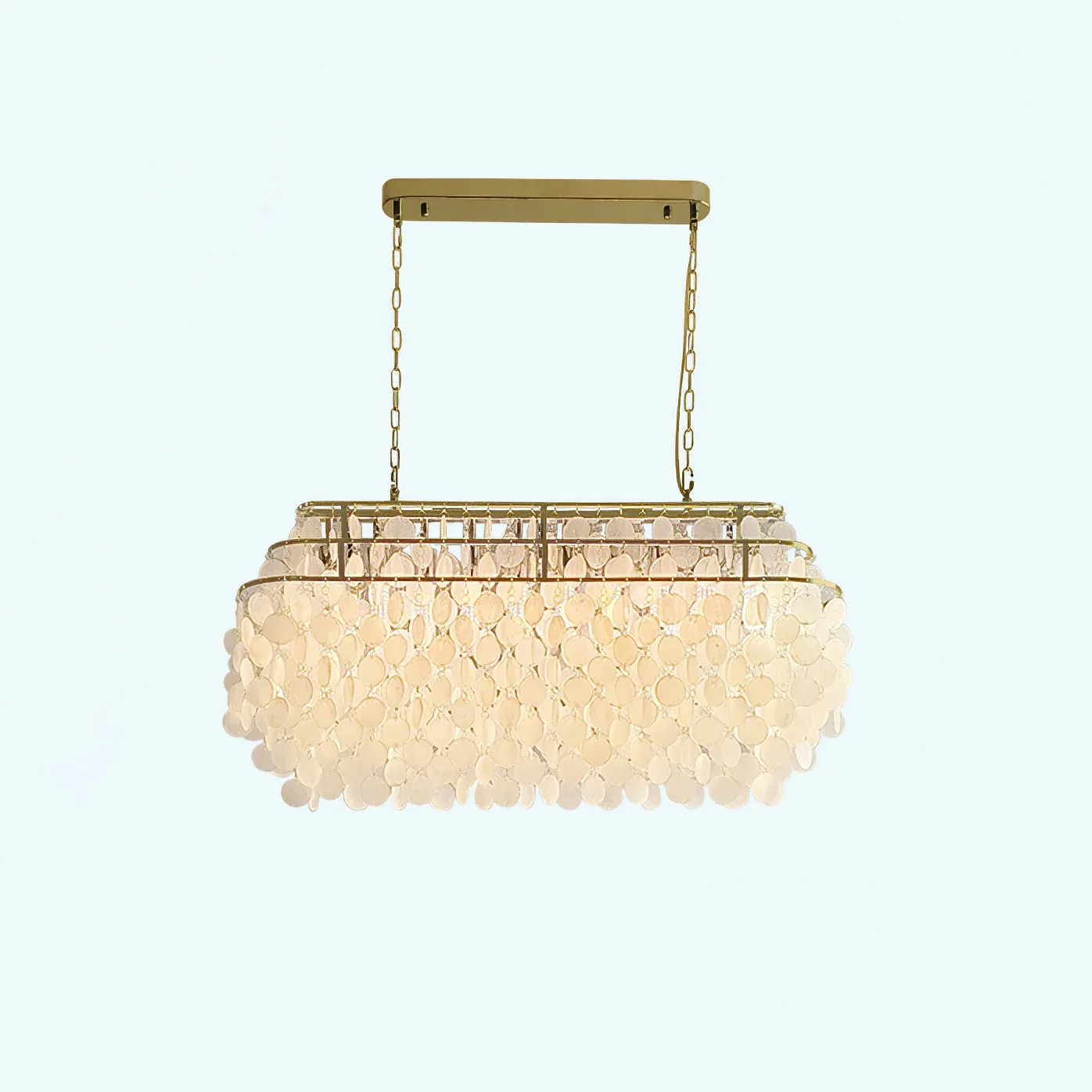 Marilyn Natural Metal Shell Chrome Pendant Light Bedroom Living Room