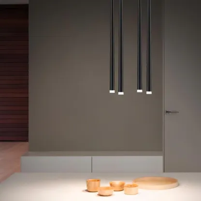 Edge Modern Slender Cone Metal Chandelier Hallway Living Room