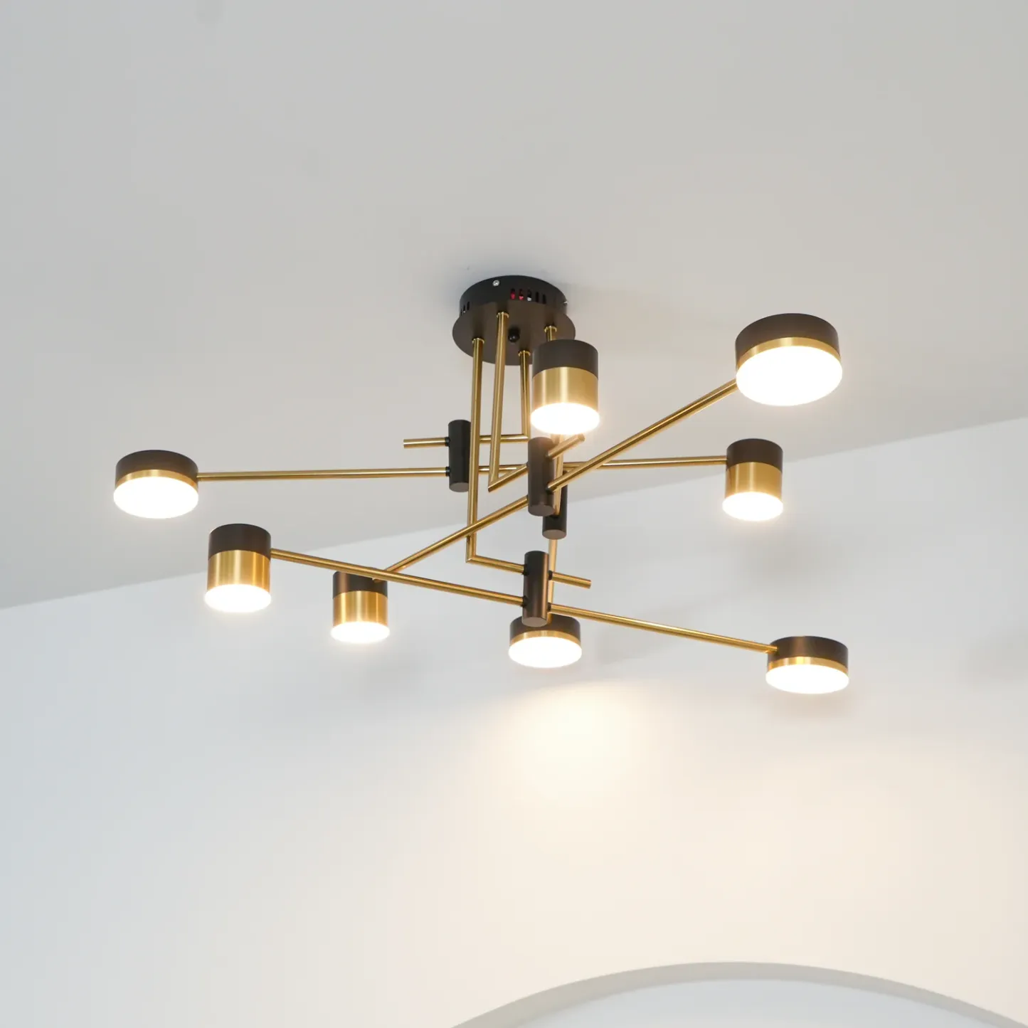 Valentina Modern Gold Black Metal Acrylic Pendant Light Bedroom Living Room