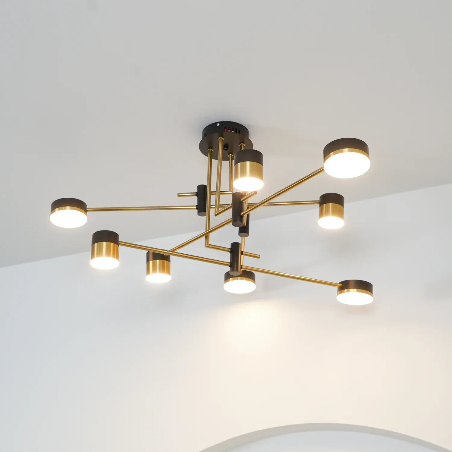 Valentina Modern Gold Black Metal Acrylic Pendant Light Bedroom Living Room