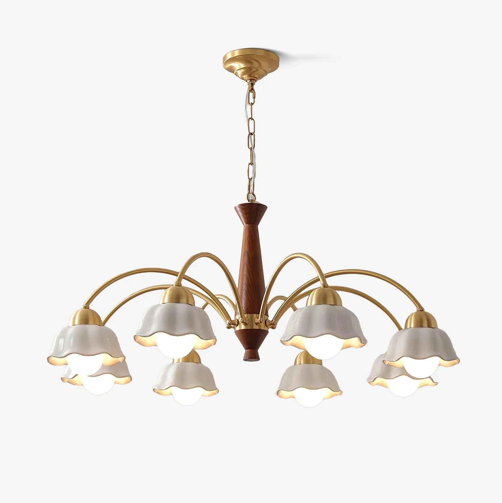 Valentina Vintage Brass Glass Chandelier Shades Living Dining Room