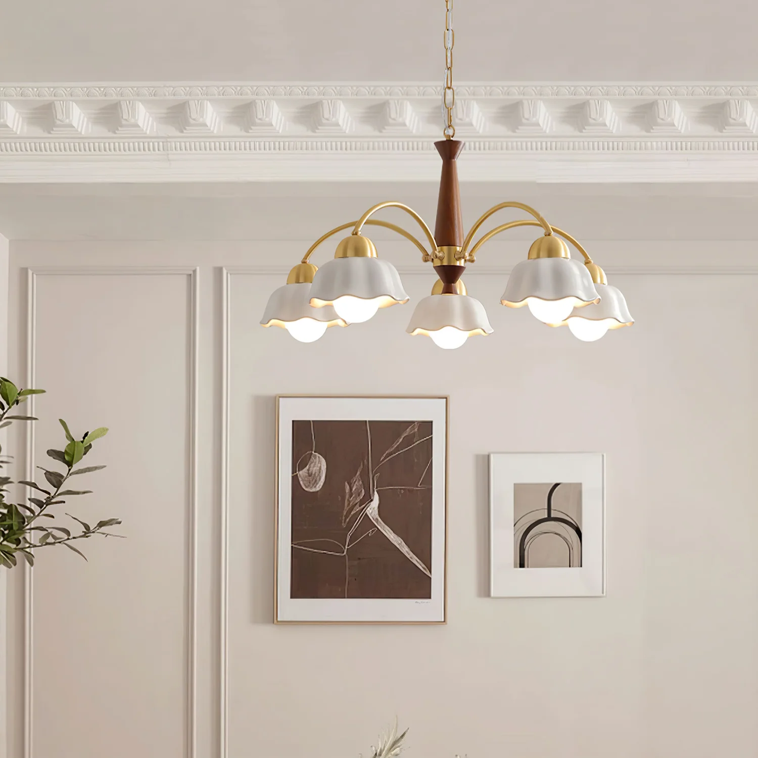 Valentina Vintage Brass Glass Chandelier Shades Living Dining Room