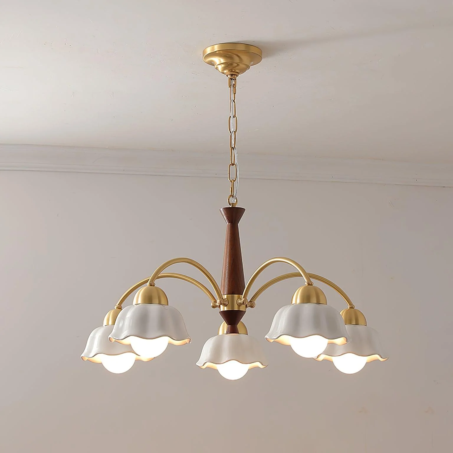 Valentina Vintage Brass Glass Chandelier Shades Living Dining Room