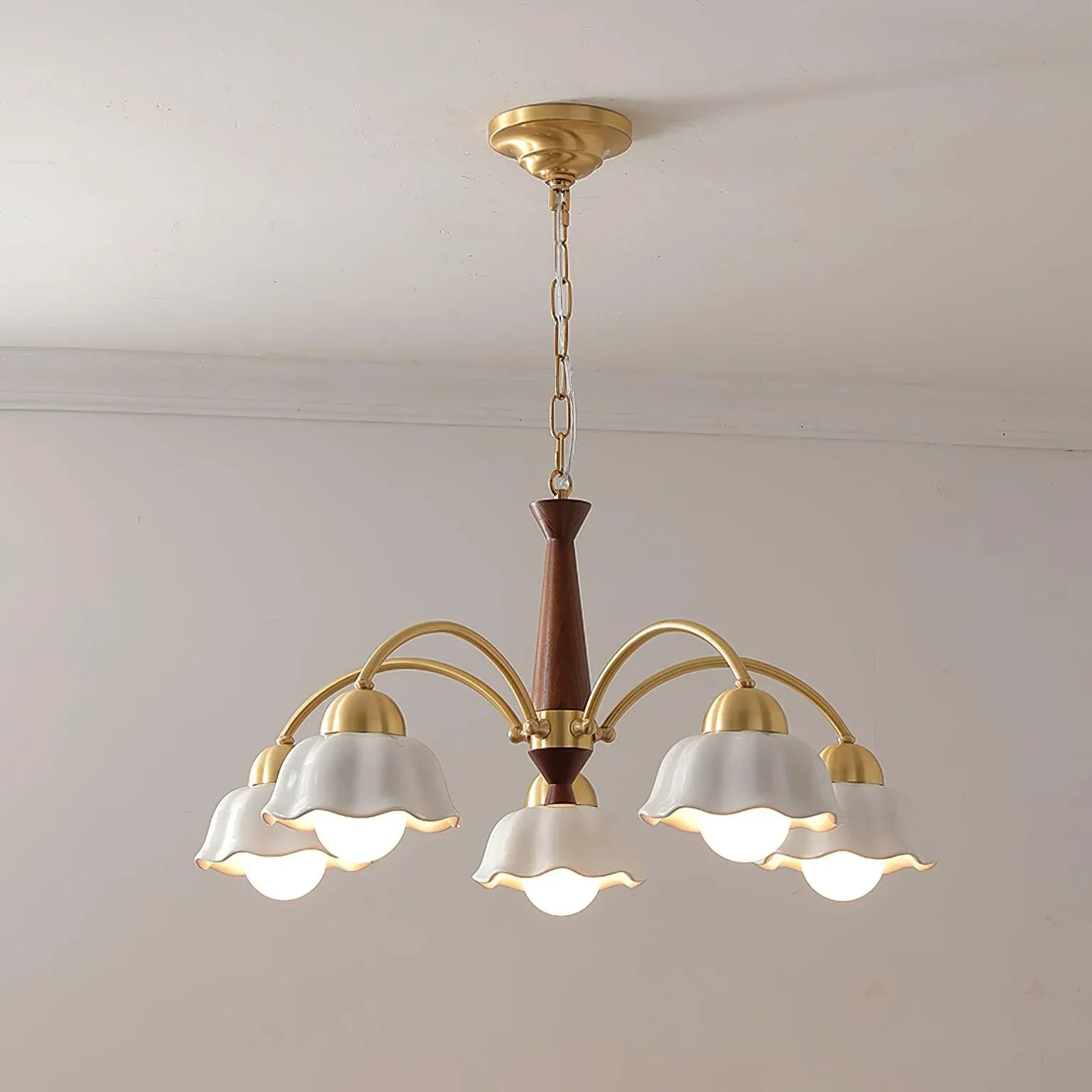 Valentina Vintage Brass Glass Chandelier Shades Living Dining Room