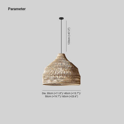 Muto Japans Vintage Zen Hanglamp Rotan Studeerkamer/Slaapkamer