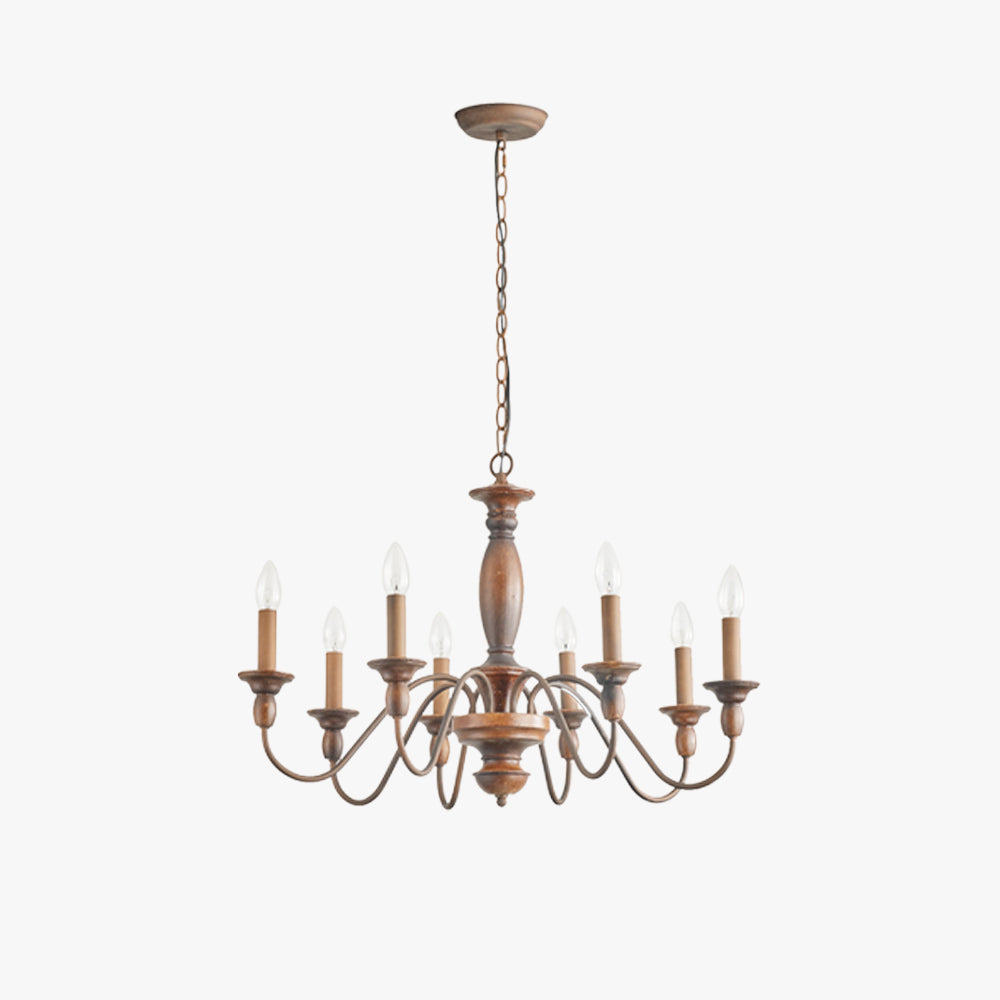 Silva Industrie Design LED Kroonluchter Bruin Hout Metaal Slaapkamer/Woonkamer