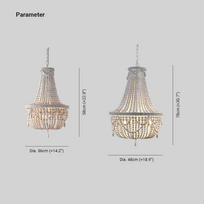 Silva Franje Retro Hanglamp Oud Wit Metaal Hout Slaapkamer/Woonkamer