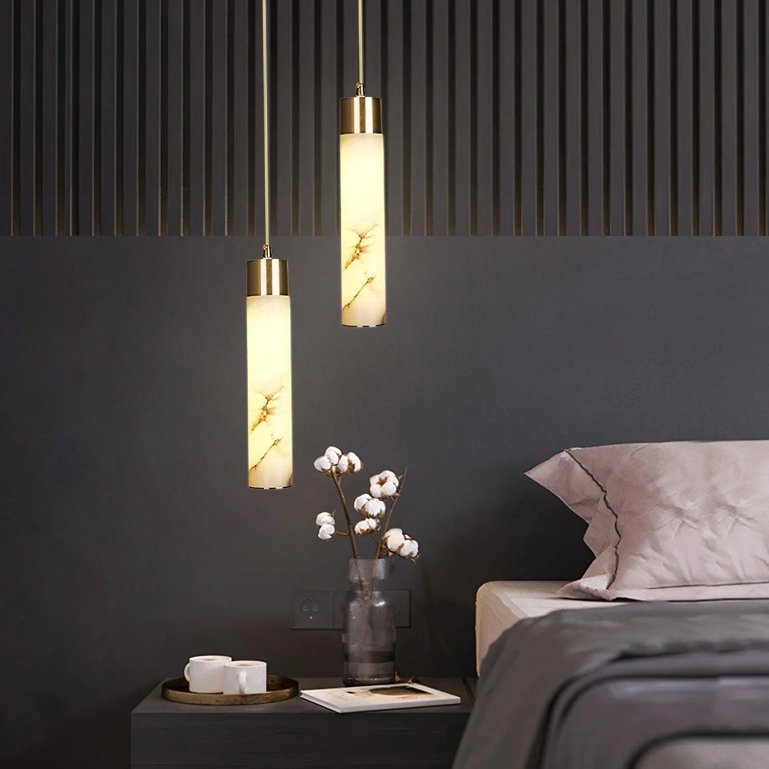 Hailie Modern Brass Resin Pendant Light Living Room Bedroom Bathroom
