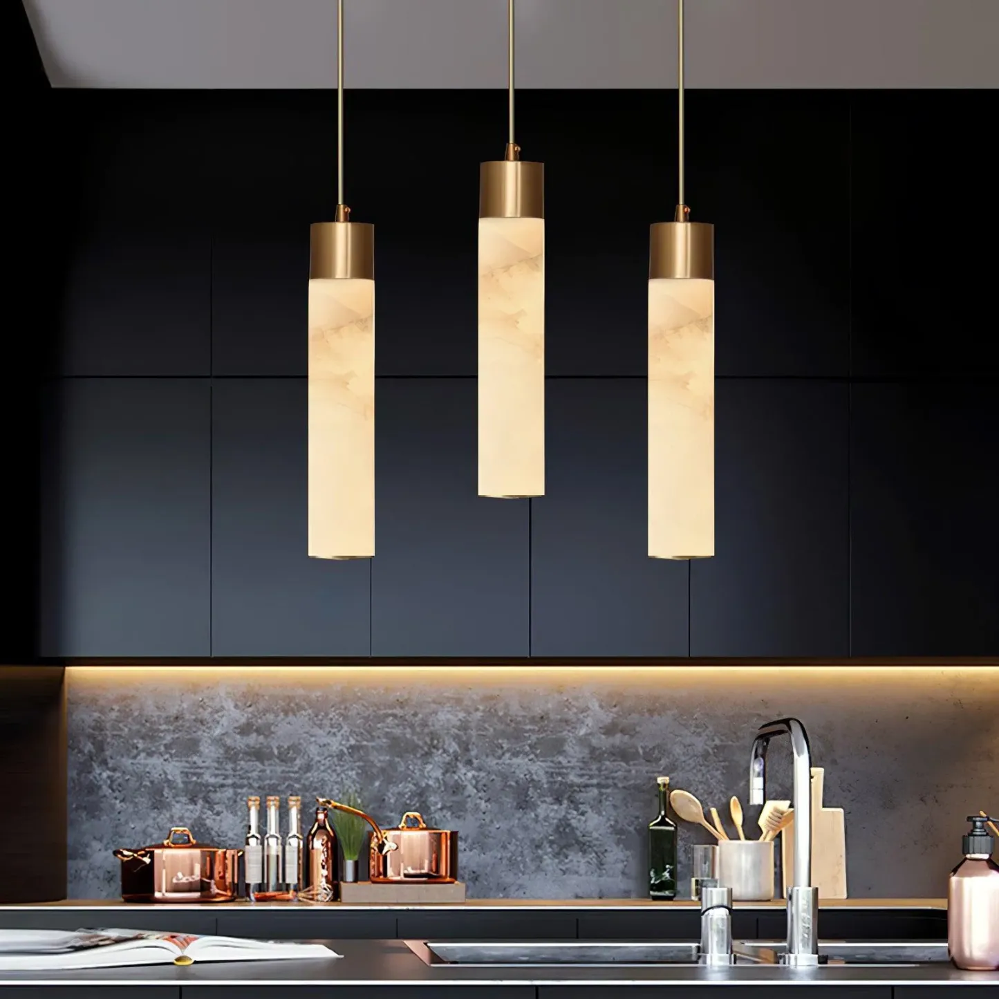Hailie Modern Brass Resin Pendant Light Living Room Bedroom Bathroom