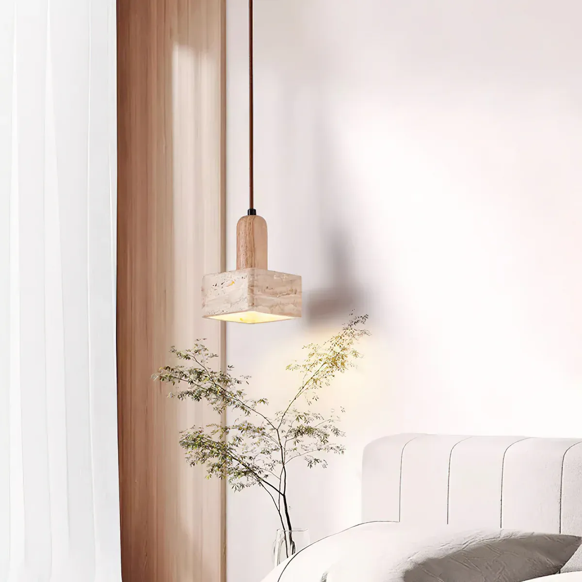 Byers Minimalism Marble Wood Pendant Lamp Bedroom Dining Room