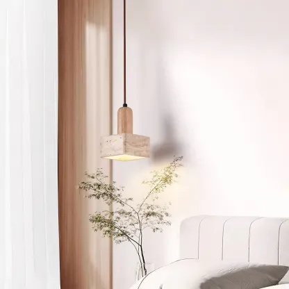 Byers Minimalism Marble Wood Pendant Lamp Bedroom Dining Room