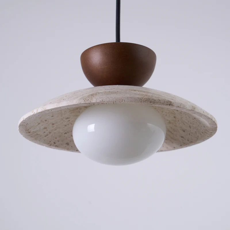 Zaid Modern Round Travertine Pendant Light Shades Dining Room
