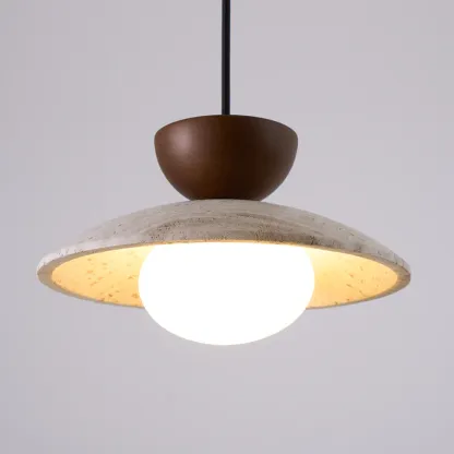Zaid Modern Round Travertine Pendant Light Shades Dining Room