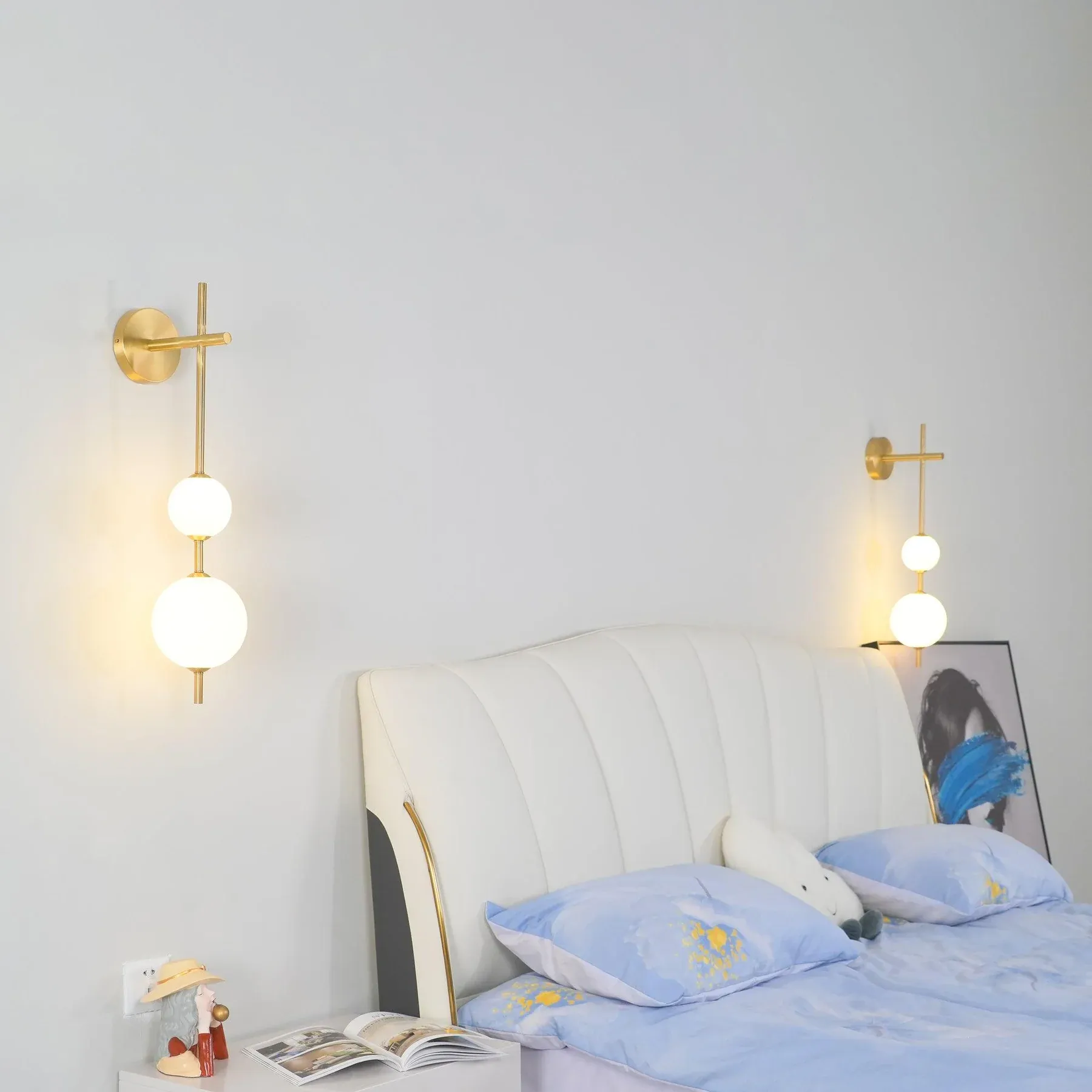 Edge Minimalism Metal Glass Plastic Wall Lamp Bedroom Living Room